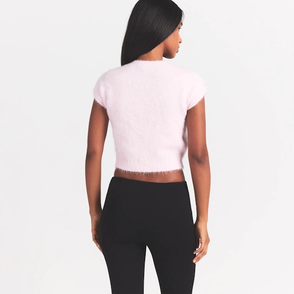 Skims BRUSHED ALPACA SHORT SLEEVE CARDIGAN