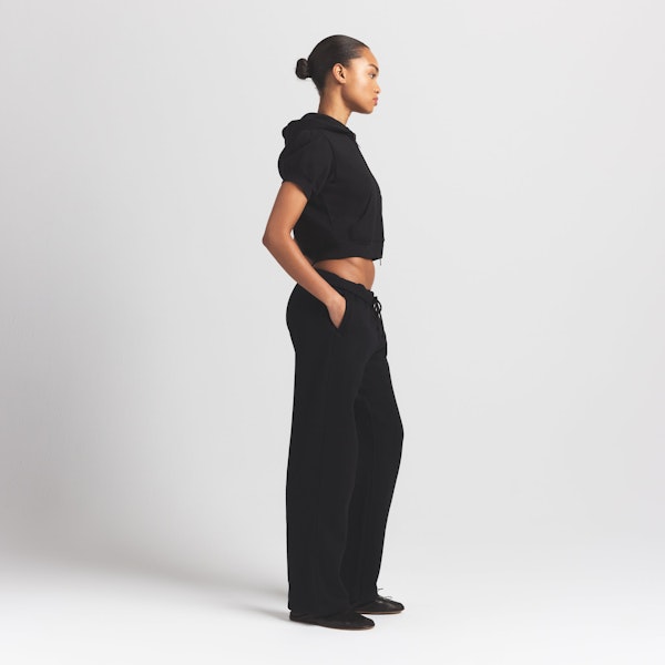 Skims COTTON FLEECE BUBBLE SLEEVE CROPPED ZIP UP