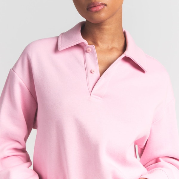 Skims COTTON FLEECE POLO SWEATSHIRT