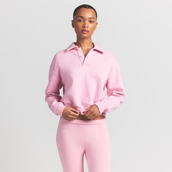 Skims COTTON FLEECE POLO SWEATSHIRT