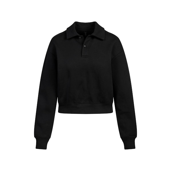Skims COTTON FLEECE POLO SWEATSHIRT