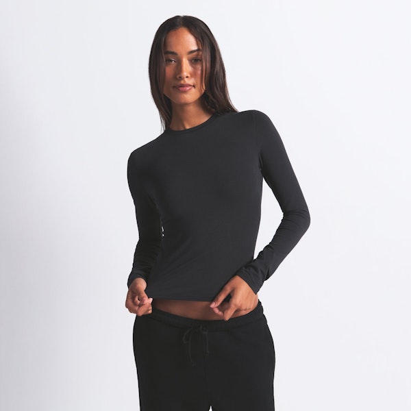 Skims COTTON JERSEY LONG SLEEVE T-SHIRT