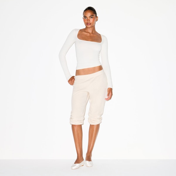 Skims COTTON JERSEY SCOOP NECK LONG SLEEVE TOP