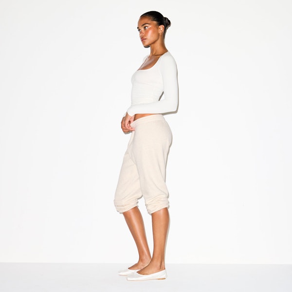 Skims COTTON JERSEY SCOOP NECK LONG SLEEVE TOP