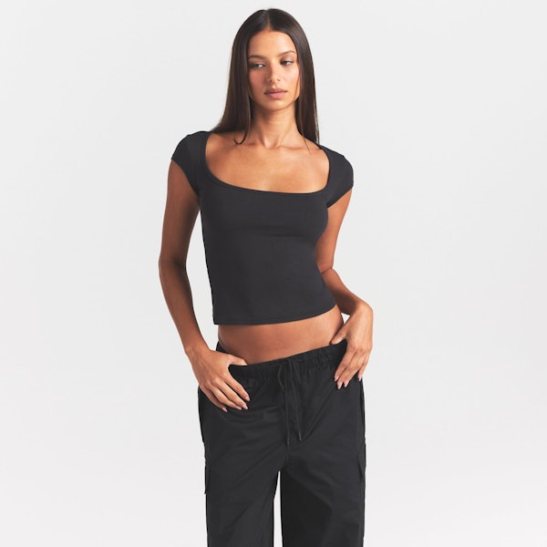 Skims COTTON JERSEY SCOOP NECK T-SHIRT