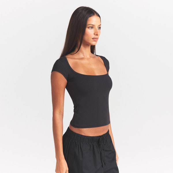 Skims COTTON JERSEY SCOOP NECK T-SHIRT