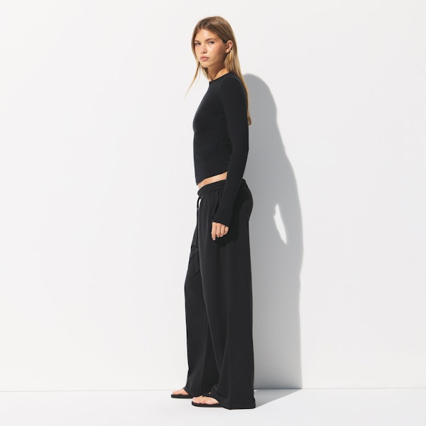 Skims COTTON JERSEY WIDE LEG PANT