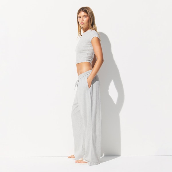 Skims COTTON JERSEY WIDE LEG PANT