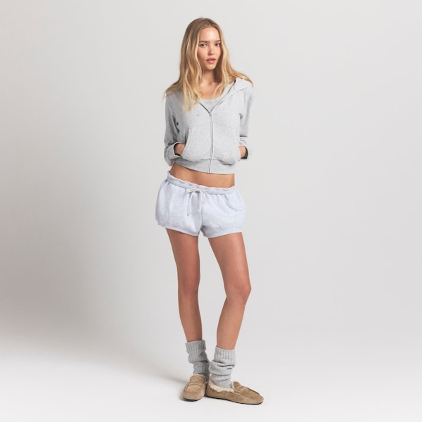 skims COTTON JERSEY ZIP UP HOODIE