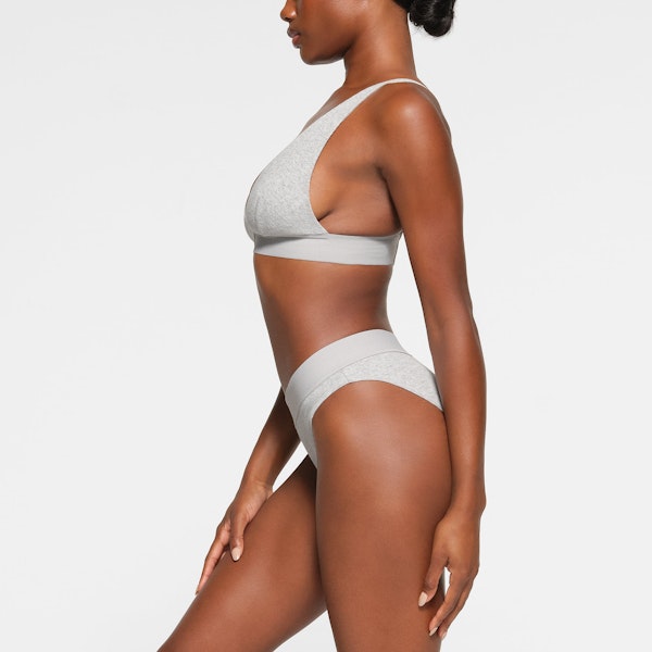 Skims COTTON RIB PLUNGE BRALETTE