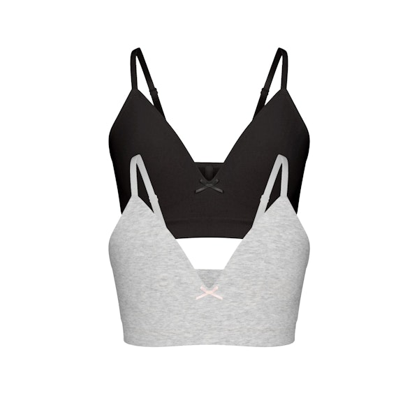 skims COTTON SEAMLESS JUNIORS TRAINING BRA 2-PACK