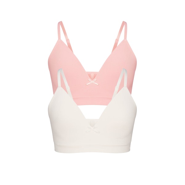 skims COTTON SEAMLESS JUNIORS TRAINING BRA 2-PACK