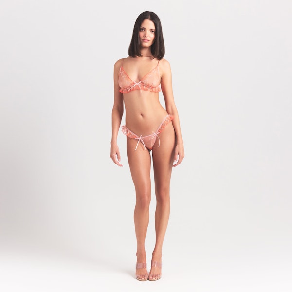 skims EMBROIDERED TULLE SKIMPY TRIANGLE BRALETTE