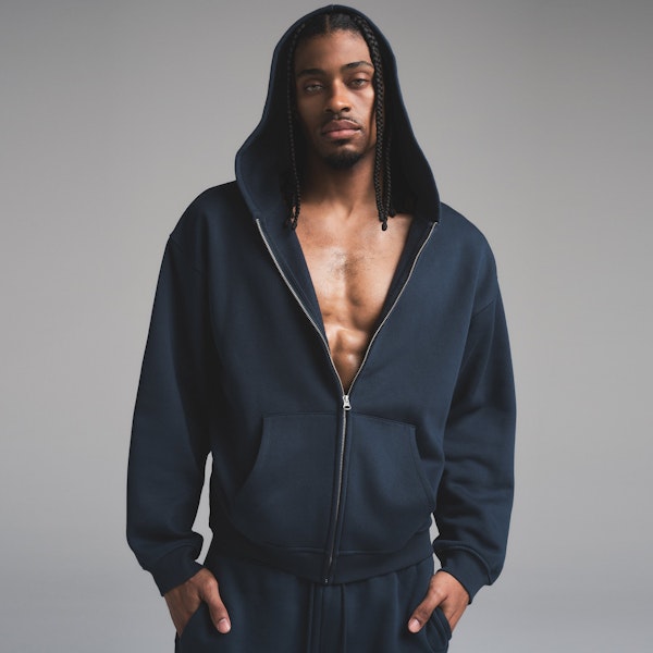 Skims FLEECE LOUNGE MENS RELAXED ZIP UP HOODIE