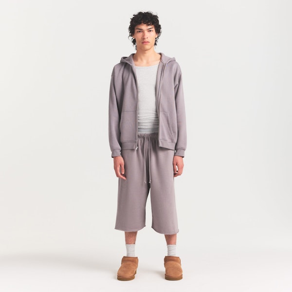 skims FLEECE LOUNGE MENS RELAXED ZIP UP HOODIE