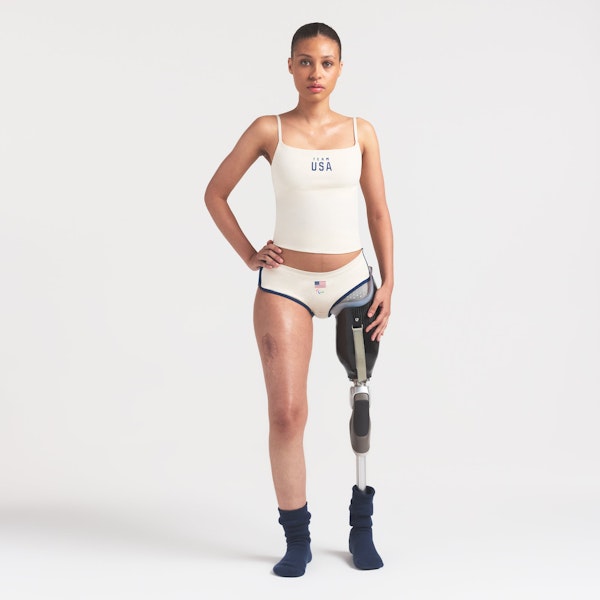 skims SKIMS FOR TEAM USA COTTON JERSEY PARALYMPIC DOLPHIN BOY SHORT