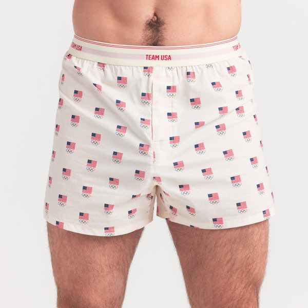 Skims SKIMS FOR TEAM USA COTTON POPLIN MENS OLYMPIC BOXER