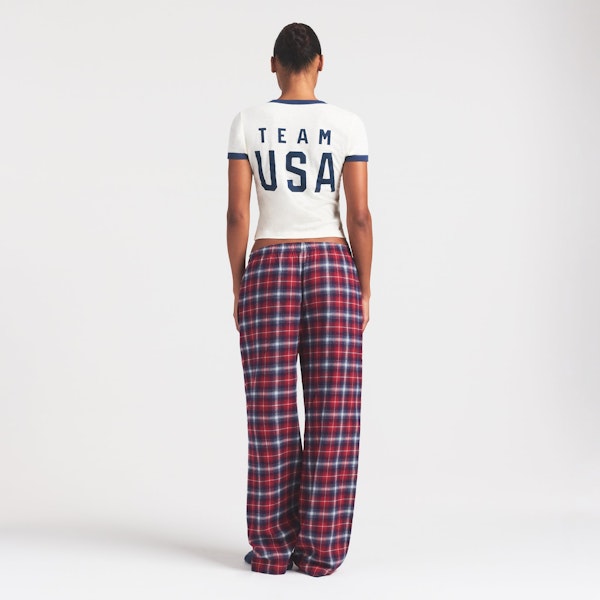 Skims SKIMS FOR TEAM USA FLANNEL SLEEP OLYMPIC PANT