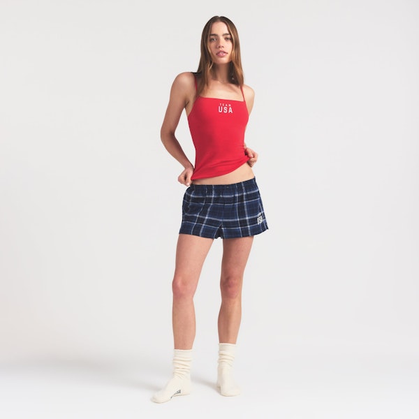Skims SKIMS FOR TEAM USA FLANNEL SLEEP OLYMPIC SHORT