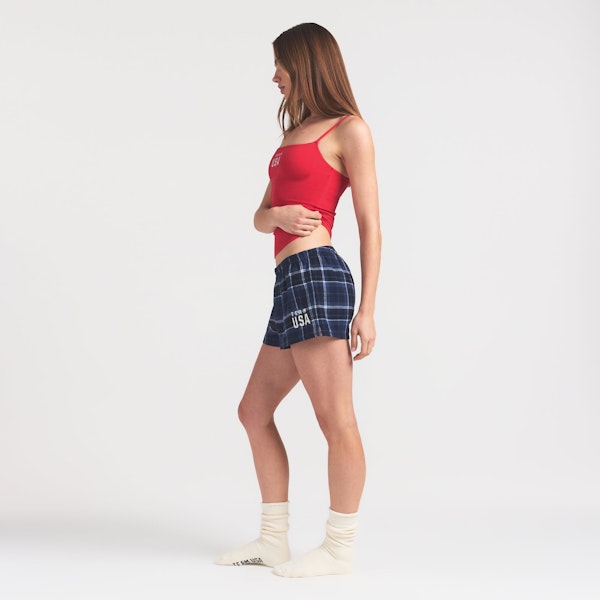 Skims SKIMS FOR TEAM USA FLANNEL SLEEP OLYMPIC SHORT