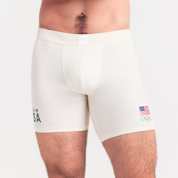 Skims SKIMS FOR TEAM USA SKIMS COTTON MENS OLYMPIC 5" BOXER BRIEF