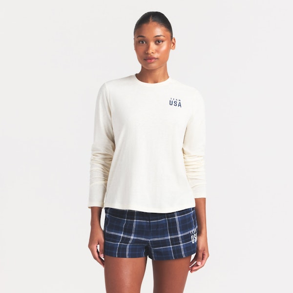 Skims SKIMS FOR TEAM USA WORN IN JERSEY OLYMPIC LONG SLEEVE T-SHIRT