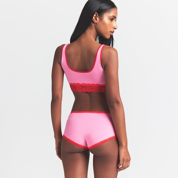 Skims LIGHTWEIGHT COTTON LACE BOY SHORT