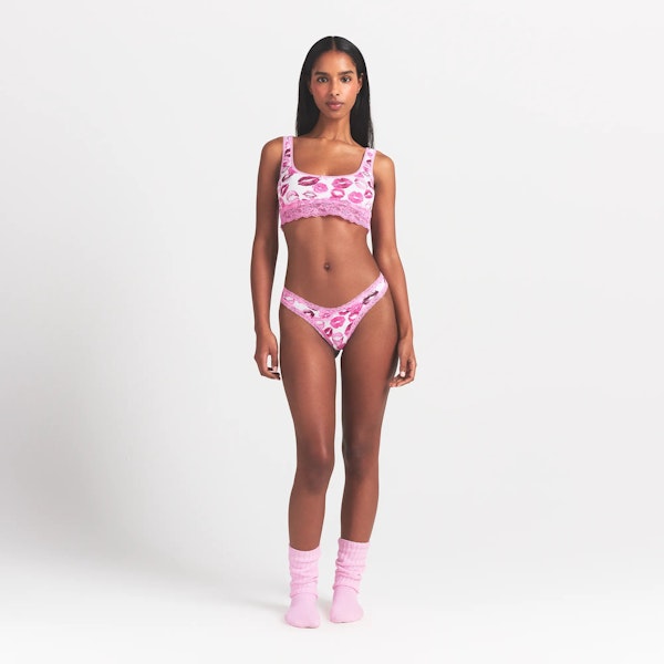 skims LIGHTWEIGHT COTTON LACE THONG