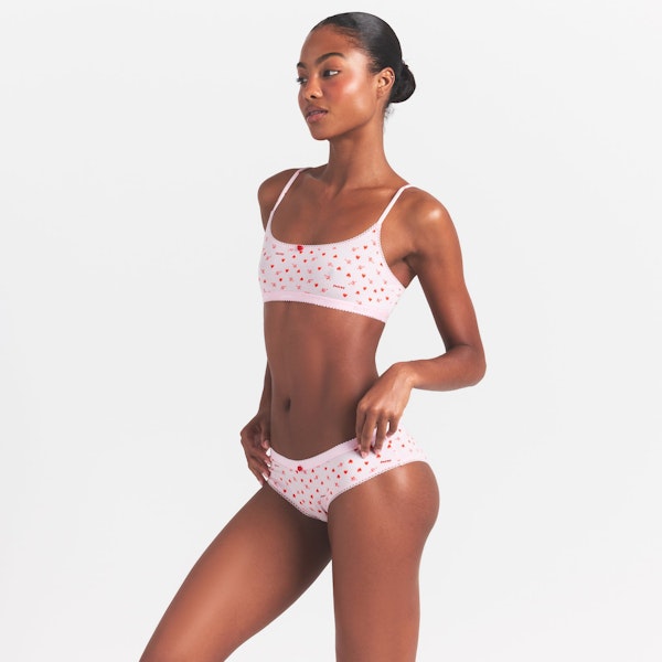 Skims LIGHTWEIGHT COTTON LOGO PICOT HIPSTER