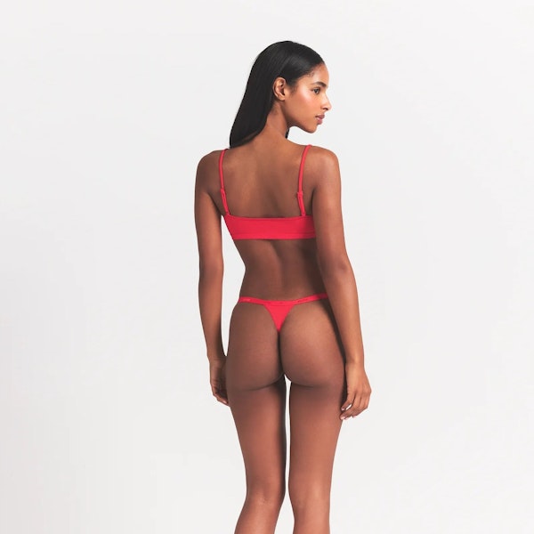 Skims LIGHTWEIGHT COTTON LOGO PICOT SCOOP BRALETTE