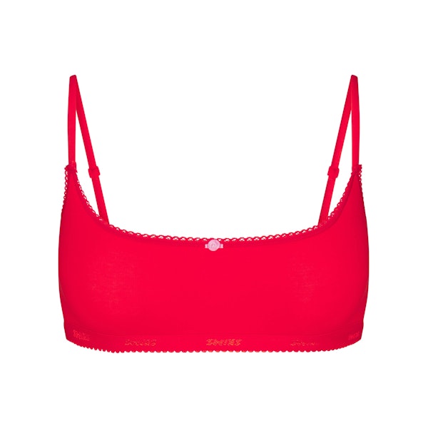 Skims LIGHTWEIGHT COTTON LOGO PICOT SCOOP BRALETTE