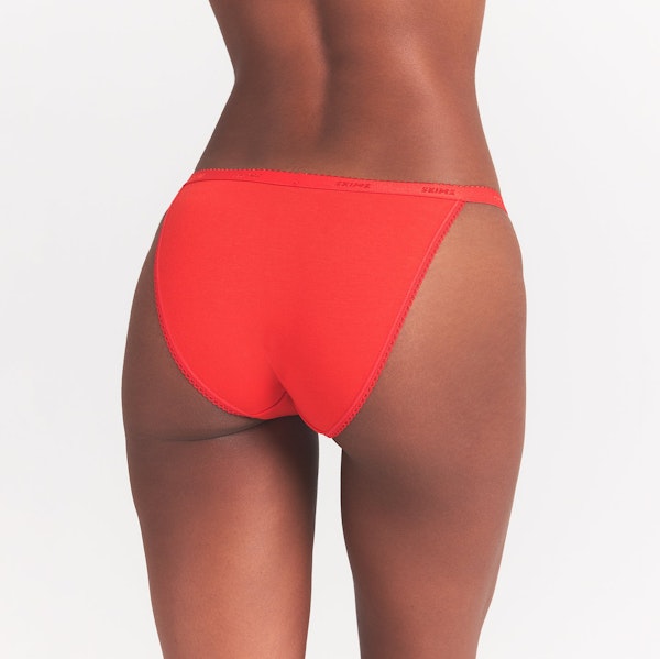 Skims LIGHTWEIGHT COTTON LOGO PICOT STRING BIKINI