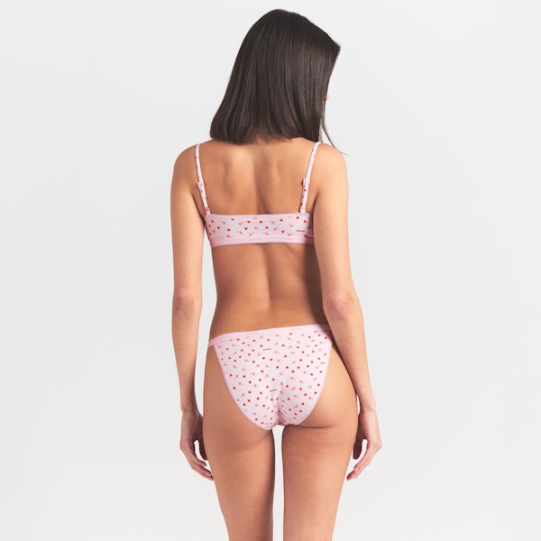 Skims LIGHTWEIGHT COTTON LOGO PICOT STRING BIKINI