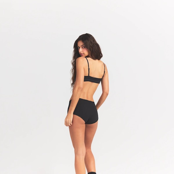 Skims LIGHTWEIGHT COTTON POINTELLE LACE BOY SHORT