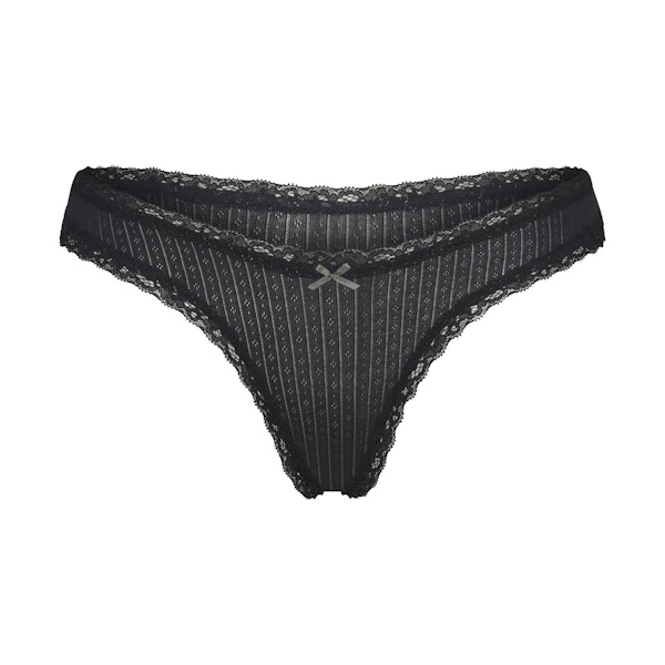 Skims LIGHTWEIGHT COTTON POINTELLE LACE THONG