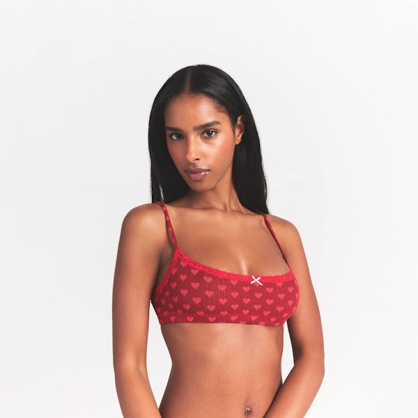 Skims LIGHTWEIGHT COTTON POINTELLE SCOOP BRALETTE
