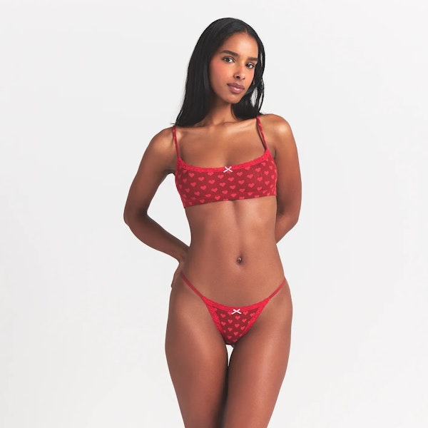 Skims LIGHTWEIGHT COTTON POINTELLE SCOOP BRALETTE