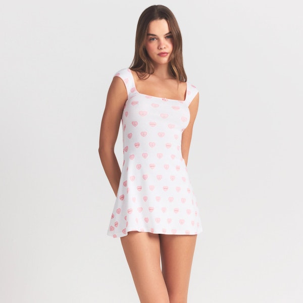 Skims LOGO POINTELLE MINI DRESS