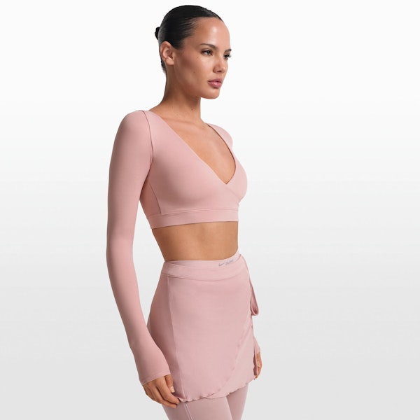 Skims NikeSKIMS MATTE WRAP LONG SLEEVE CROPPED TOP