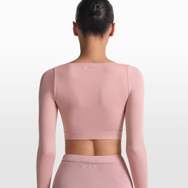 Skims NikeSKIMS MATTE WRAP LONG SLEEVE CROPPED TOP
