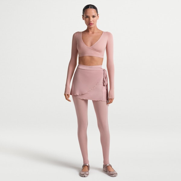 skims NikeSKIMS MATTE WRAP LONG SLEEVE CROPPED TOP