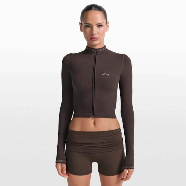 Skims NikeSKIMS RIBBED SEAMLESS ZIP UP CROP JACKET