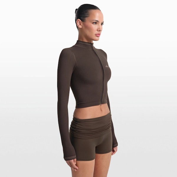 Skims NikeSKIMS RIBBED SEAMLESS ZIP UP CROP JACKET