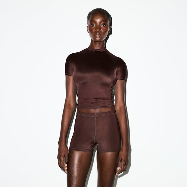 Skims NikeSKIMS SHINE SHORT SLEEVE MOCK NECK TOP