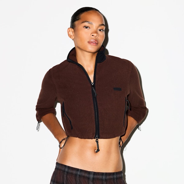 Skims OUTDOOR FLEECE CROPPED 3/4 SLEEVE JACKET