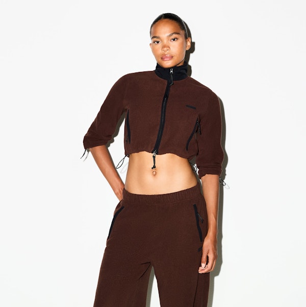 Skims OUTDOOR FLEECE CROPPED 3/4 SLEEVE JACKET