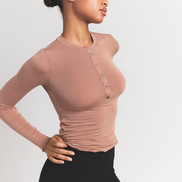 Skims SHEER MODAL CREWNECK HENLEY