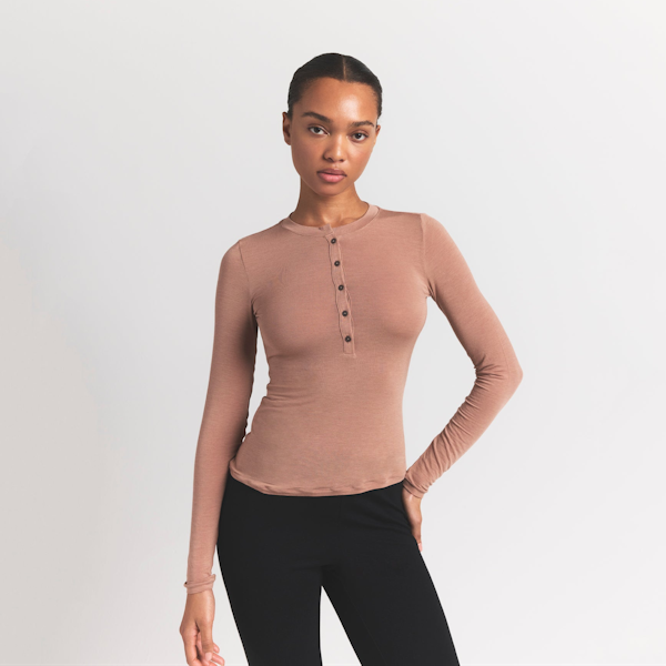 Skims SHEER MODAL CREWNECK HENLEY