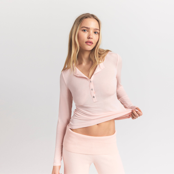 Skims SHEER MODAL CREWNECK HENLEY