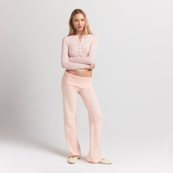 skims SHEER MODAL CREWNECK HENLEY